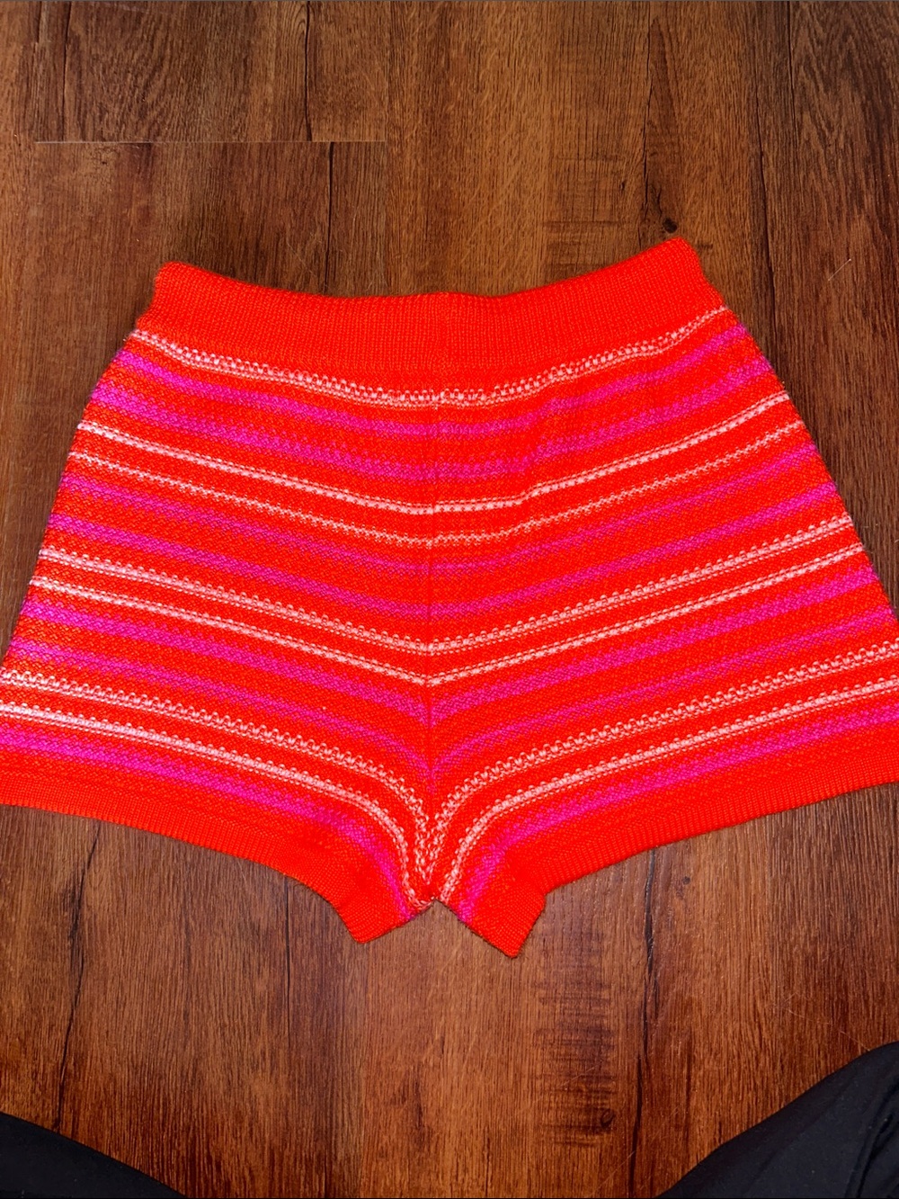 Madden NYC Orange and Pink Crochet Drawstring Shorts - Women’s Medium - Picture 4 of 4